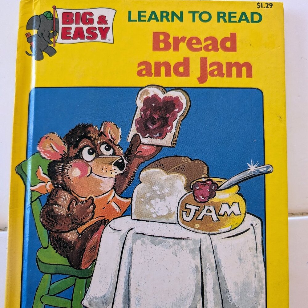 VTG Learn to Read Bread and Jam Big & Easy Softcover Book 1989 Checkerboard RARE